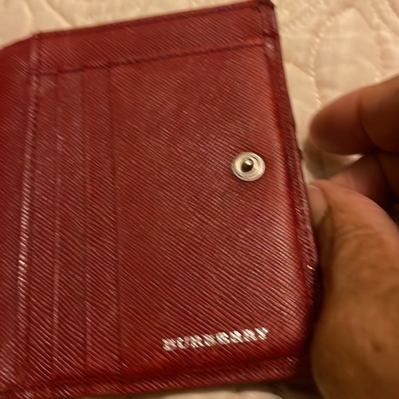 910 Burberry Red TriFold Wallet - Picture 6 of 11